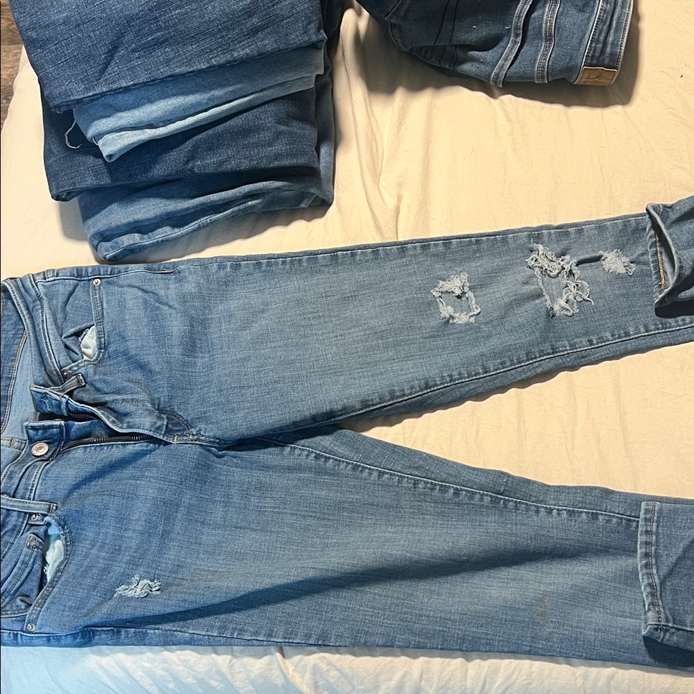 Levi's Light Blue Distressed Skinny Jeans